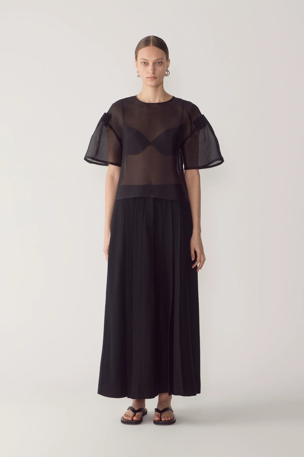 Aubree Top Black Silk Organza