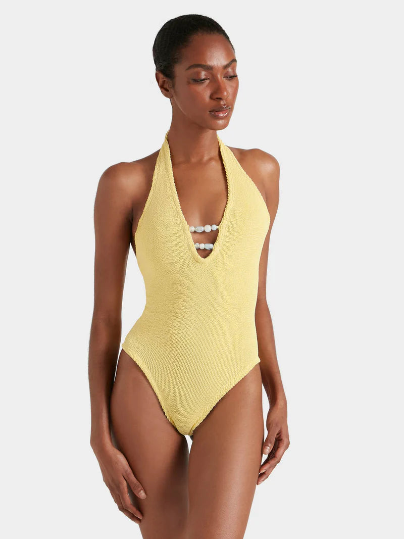 Adriana Beaded Swimsuit Butter