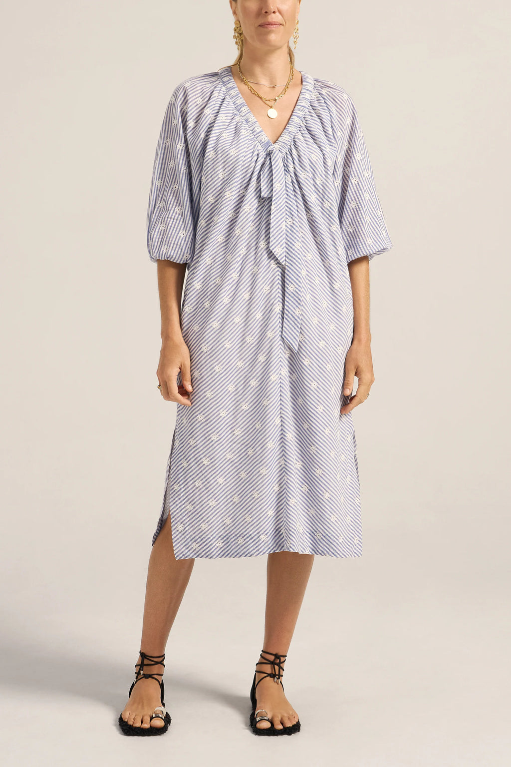 Hygea Dress Eyelet Stripe Voile