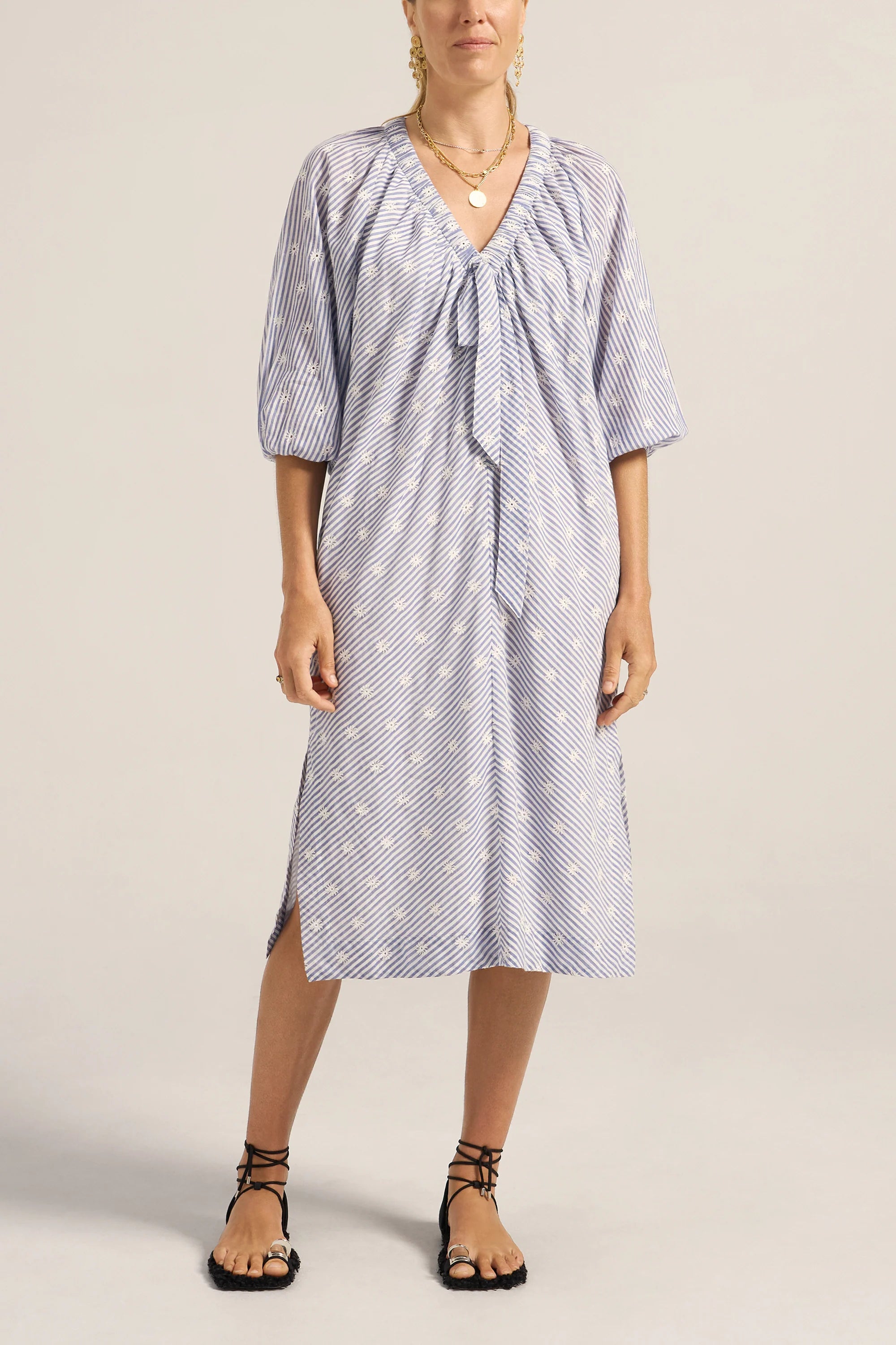 Hygea Dress Eyelet Stripe Voile