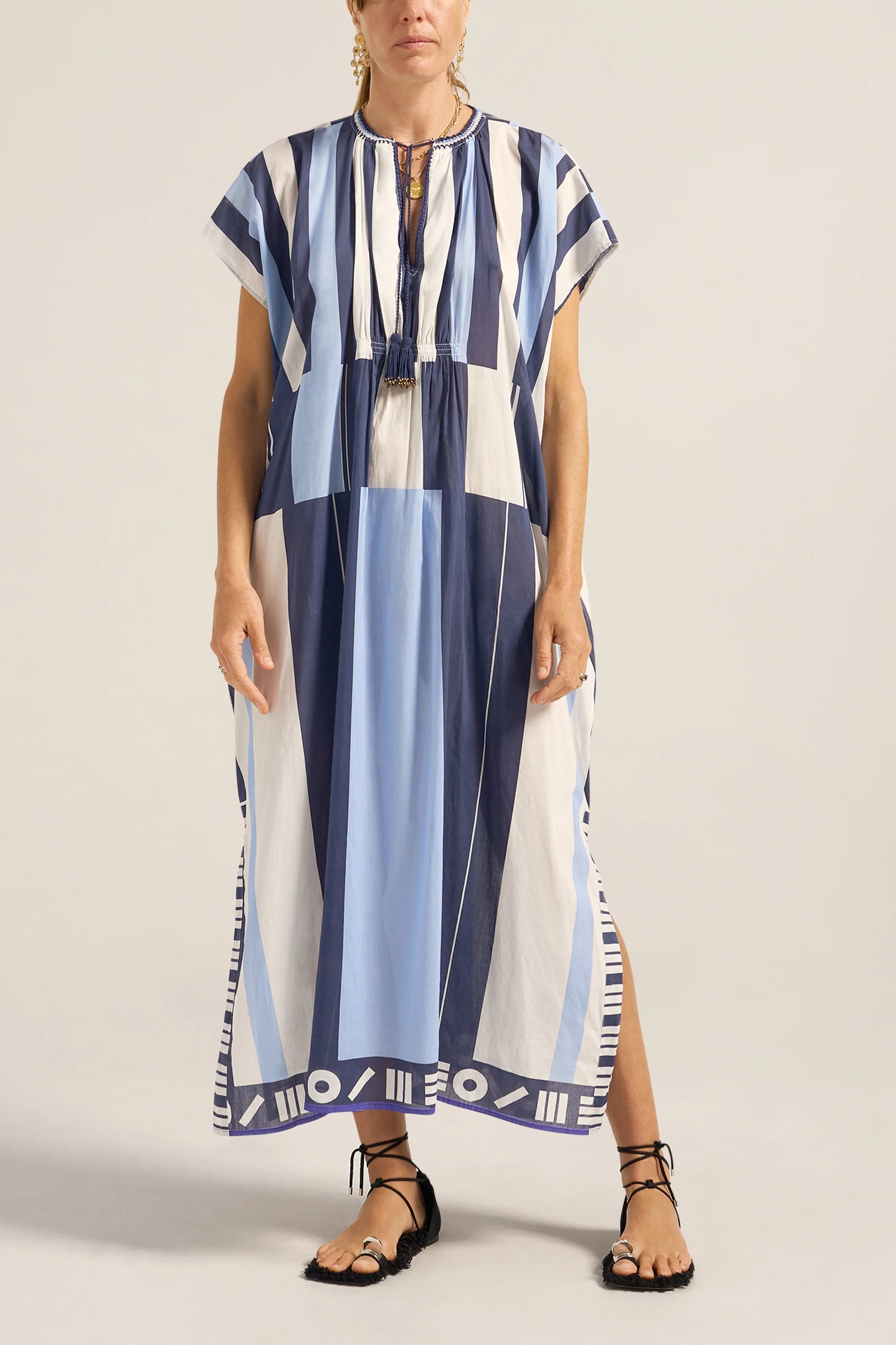 Thaddeus Blue Sarong Caftan