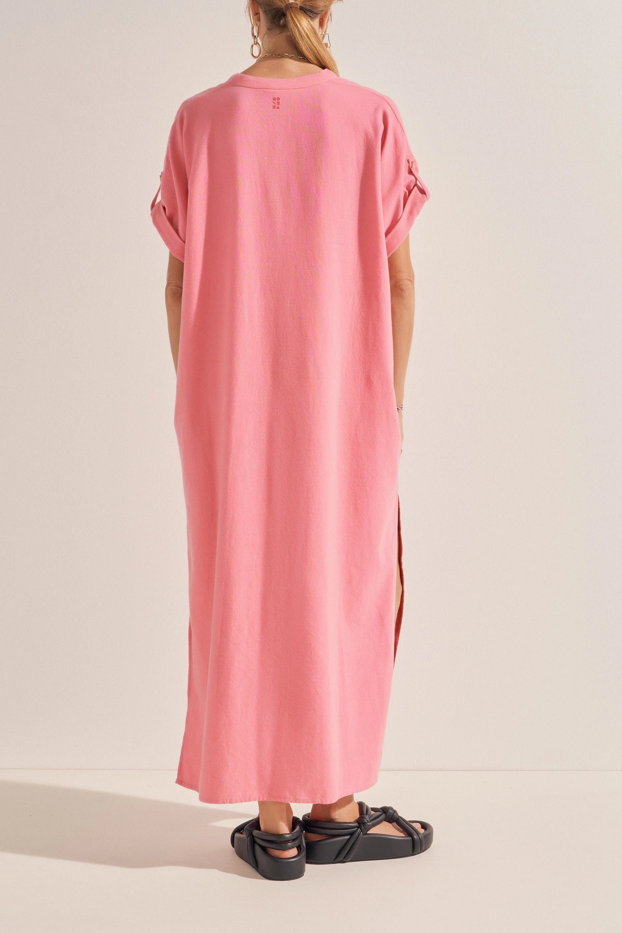 Castor Pink & Red Broken Stripe Caftan