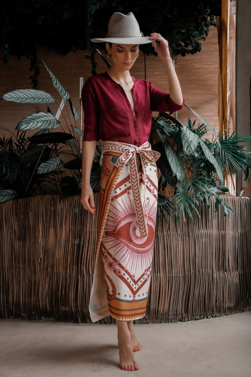 Wrap Dress Eco Silk - Nazar Cream