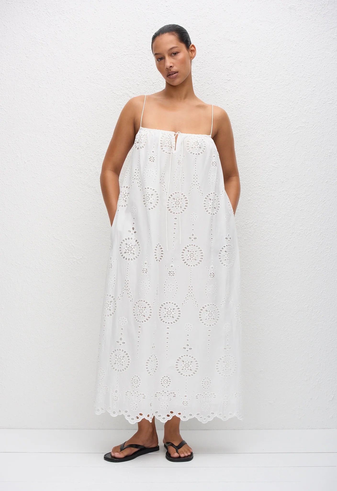 Broderie Cami Midi Dress