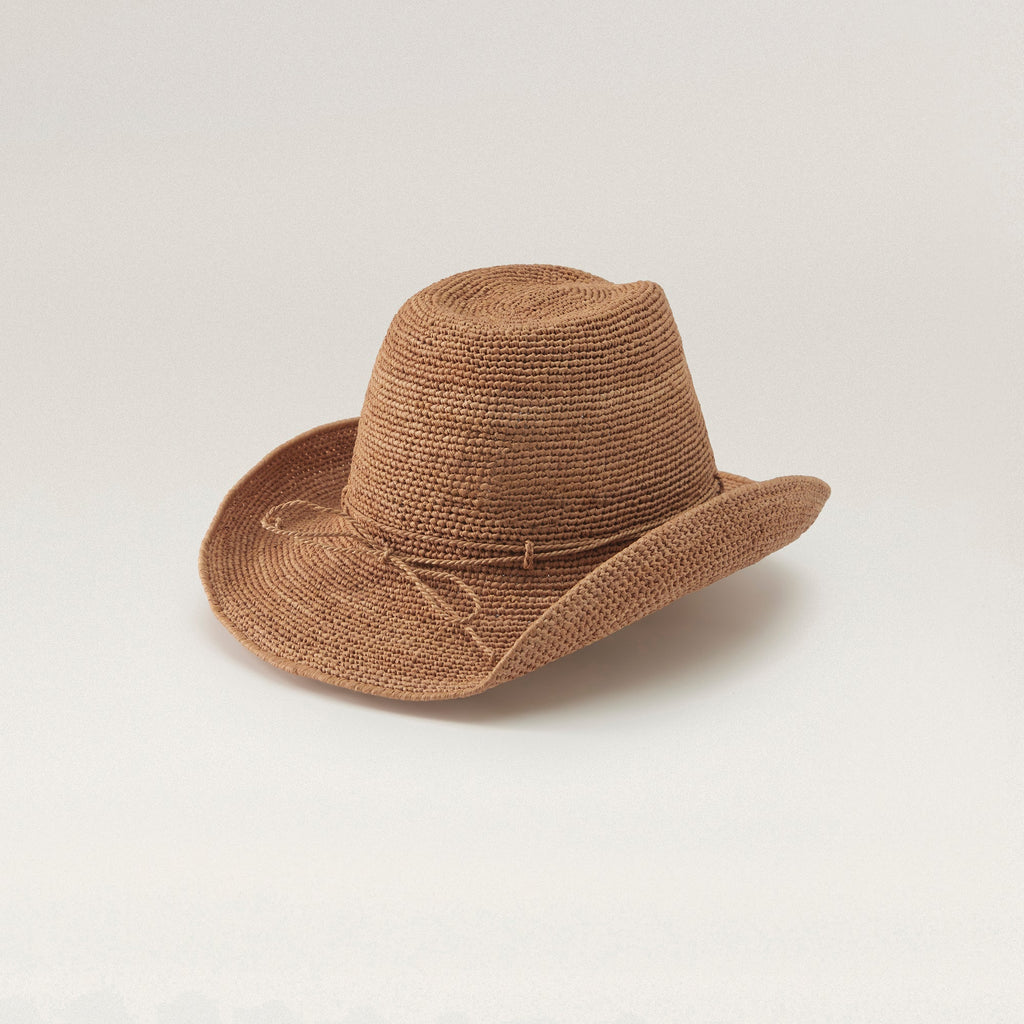 Bellen Raffia Crochet Fedora Nougat