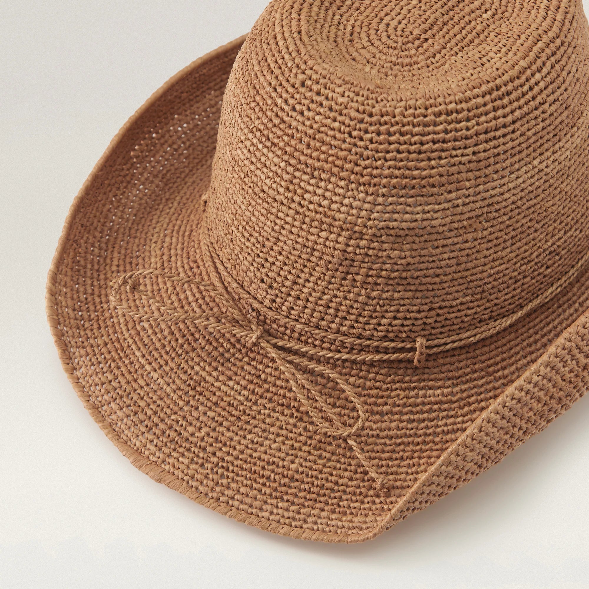 Bellen Raffia Crochet Fedora Nougat