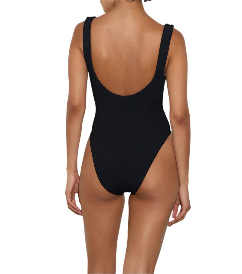 HUNZA G Celine Swim Crinkle Black | Halcyon Atelier