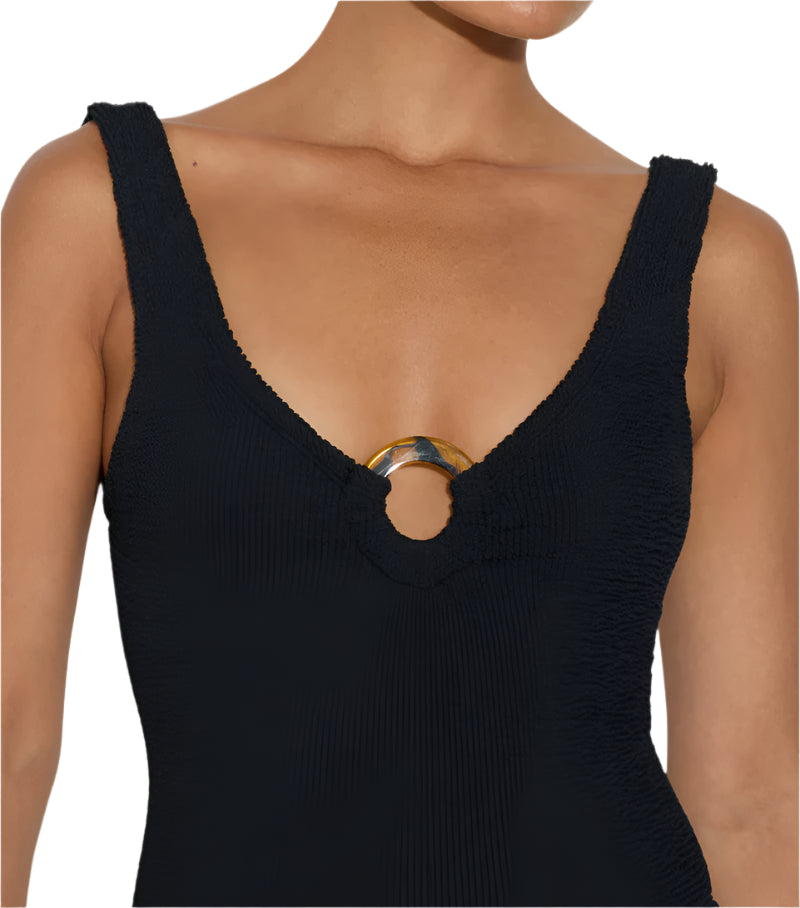 HUNZA G Celine Swim Crinkle Black | Halcyon Atelier