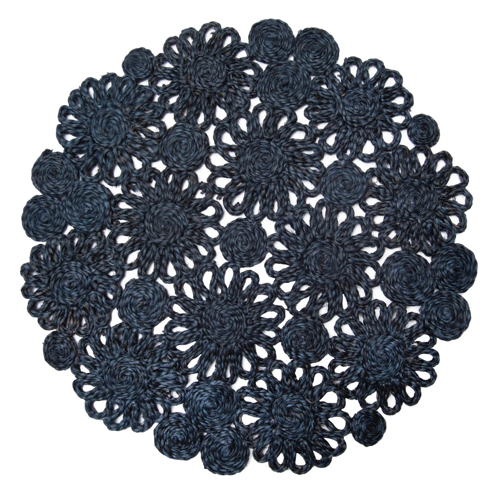 Daisy Jute Navy Placemats Set of 4