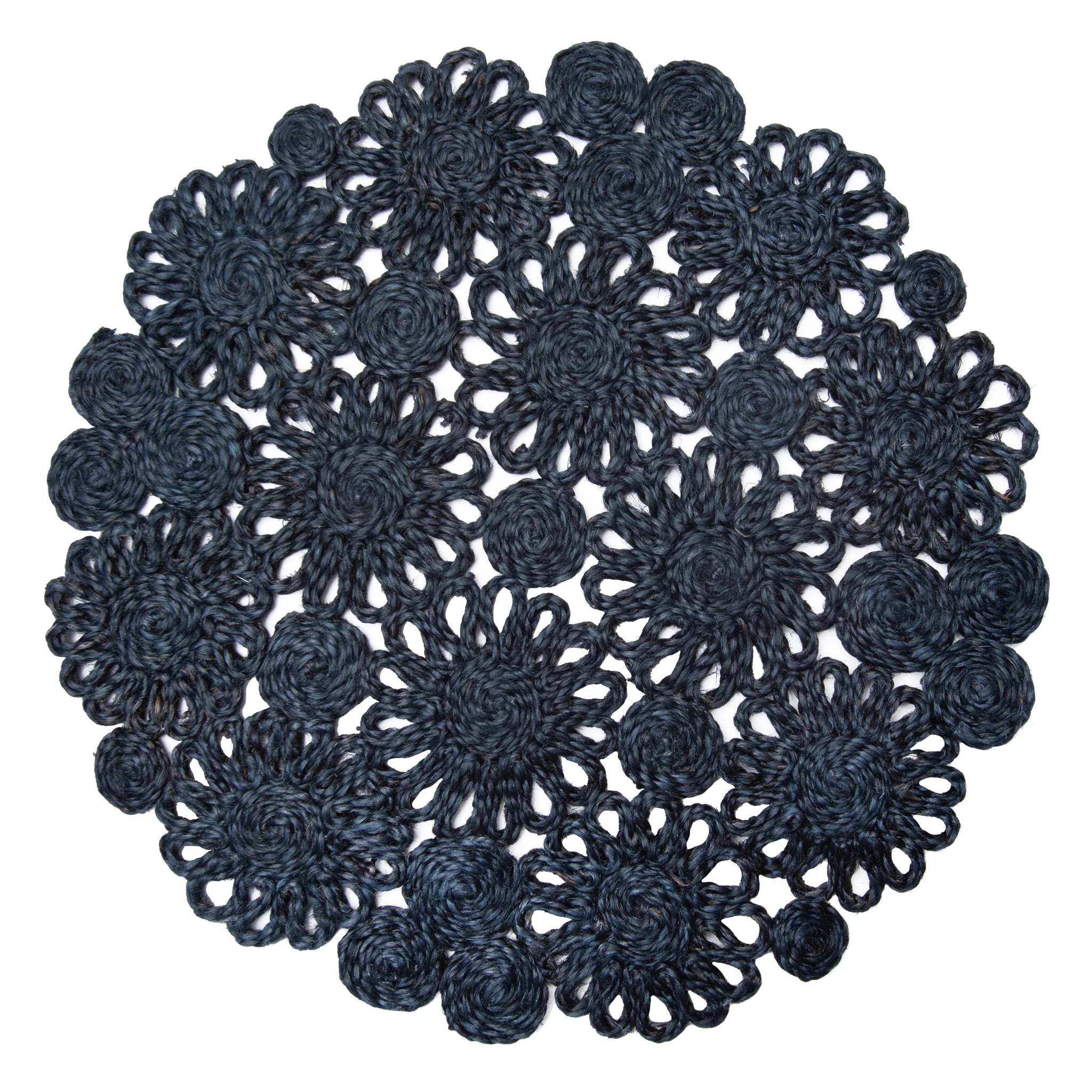 Daisy Jute Navy Placemats Set of 4