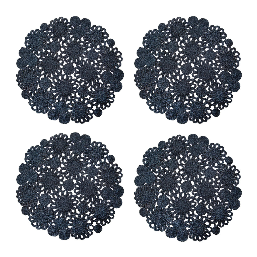 Daisy Jute Navy Placemats Set of 4