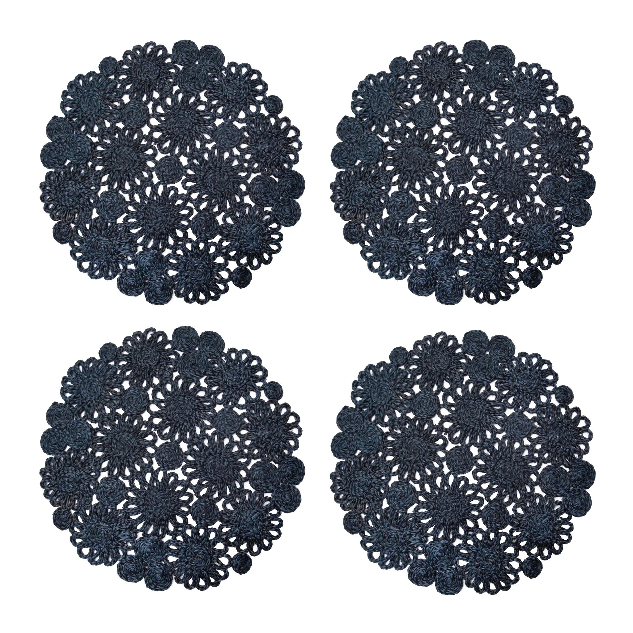 Daisy Jute Navy Placemats Set of 4