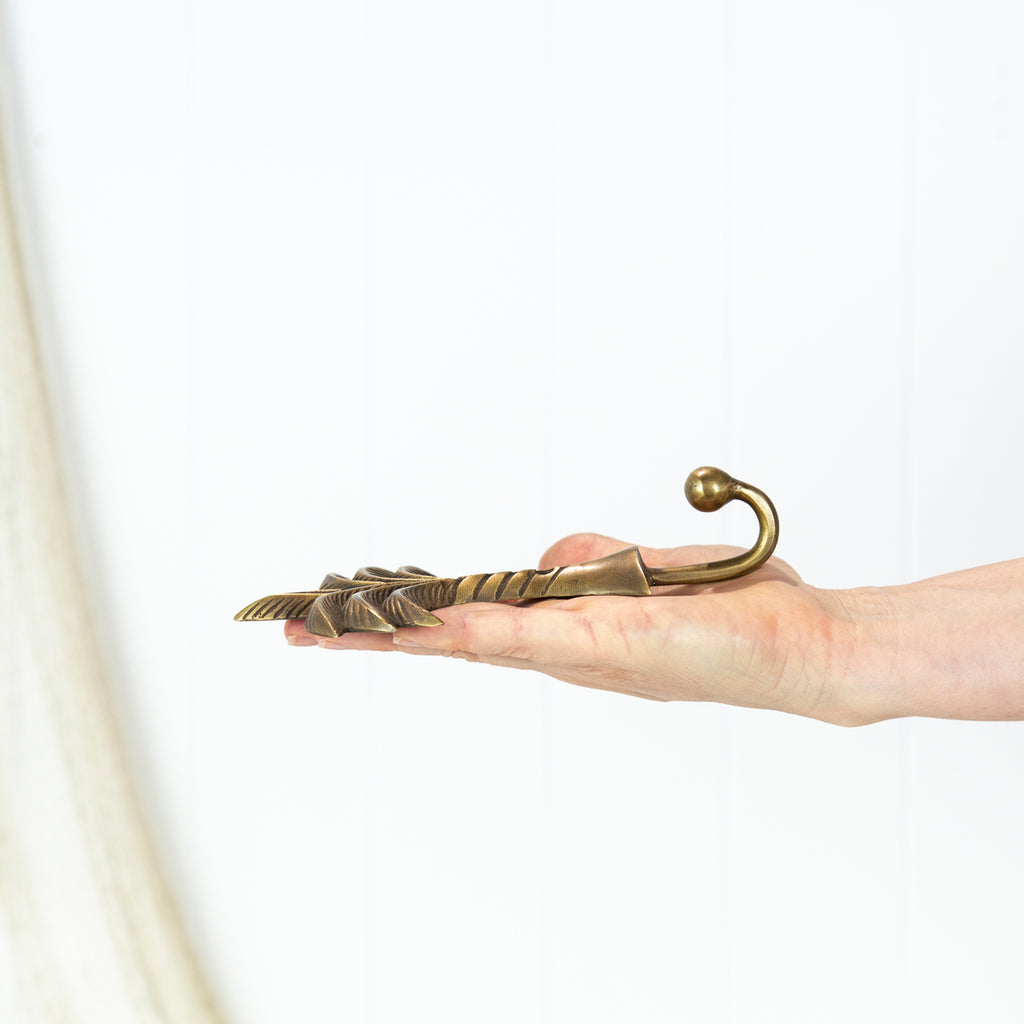 Brass Palm Tree Hook - Shiny | Halcyon Atelier