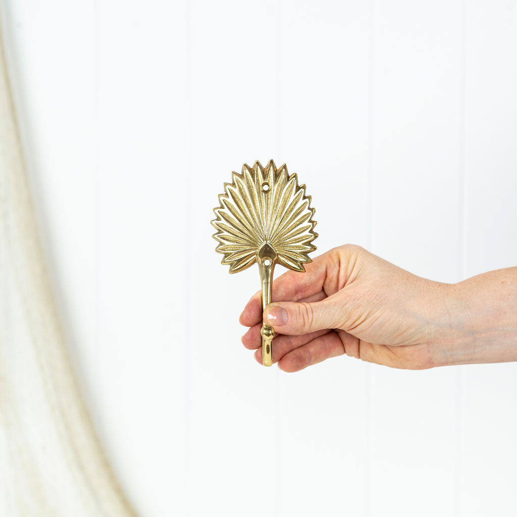 Brass Palm Frond Hook - Shiny | Halcyon Atelier