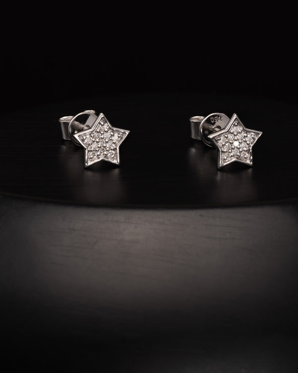 AGLAIA I 18ct white gold star diamond studs