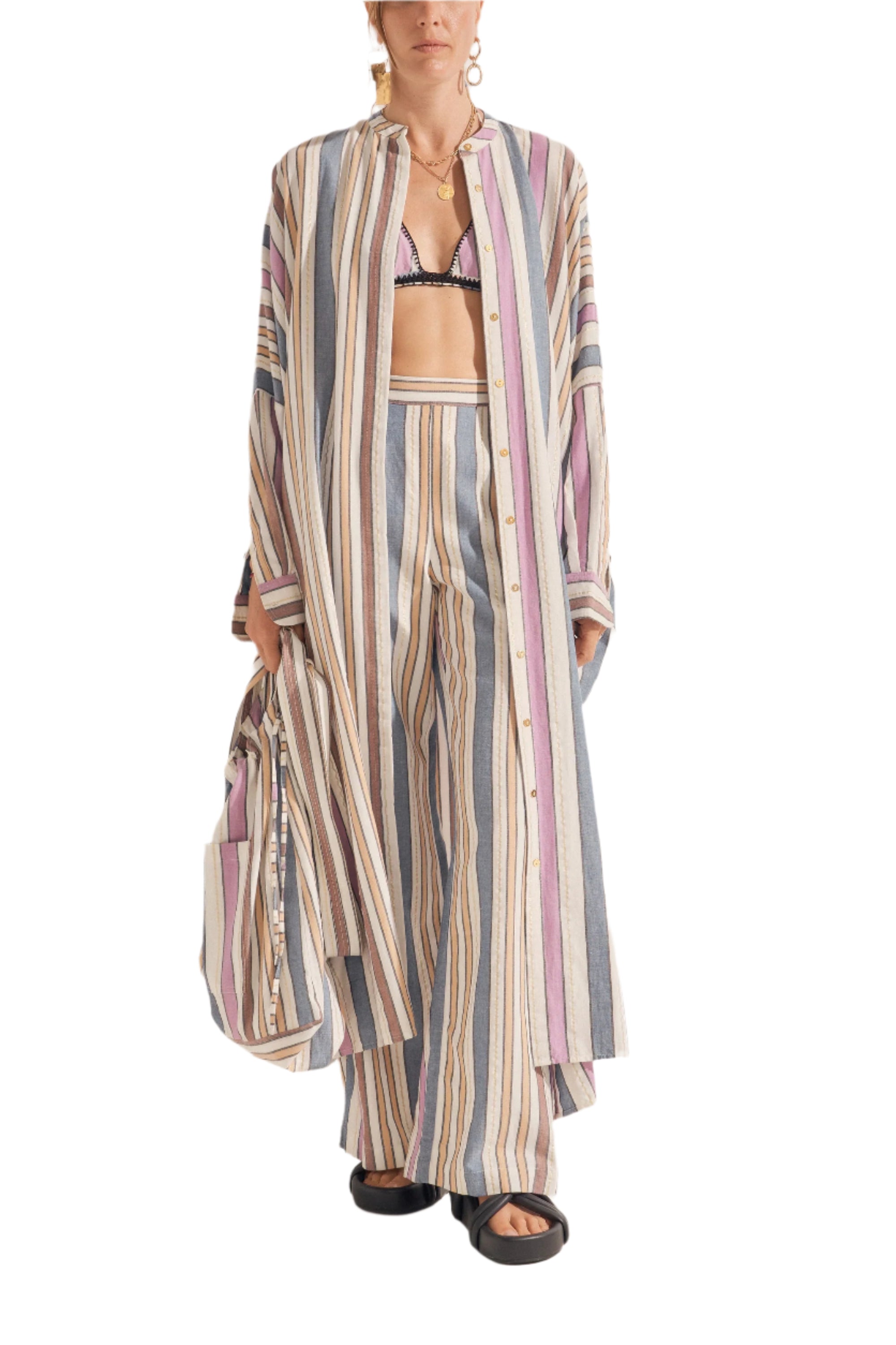 ILIO NEMA Pollux Maxi Dress Naxos Stripe | Halcyon Atelier