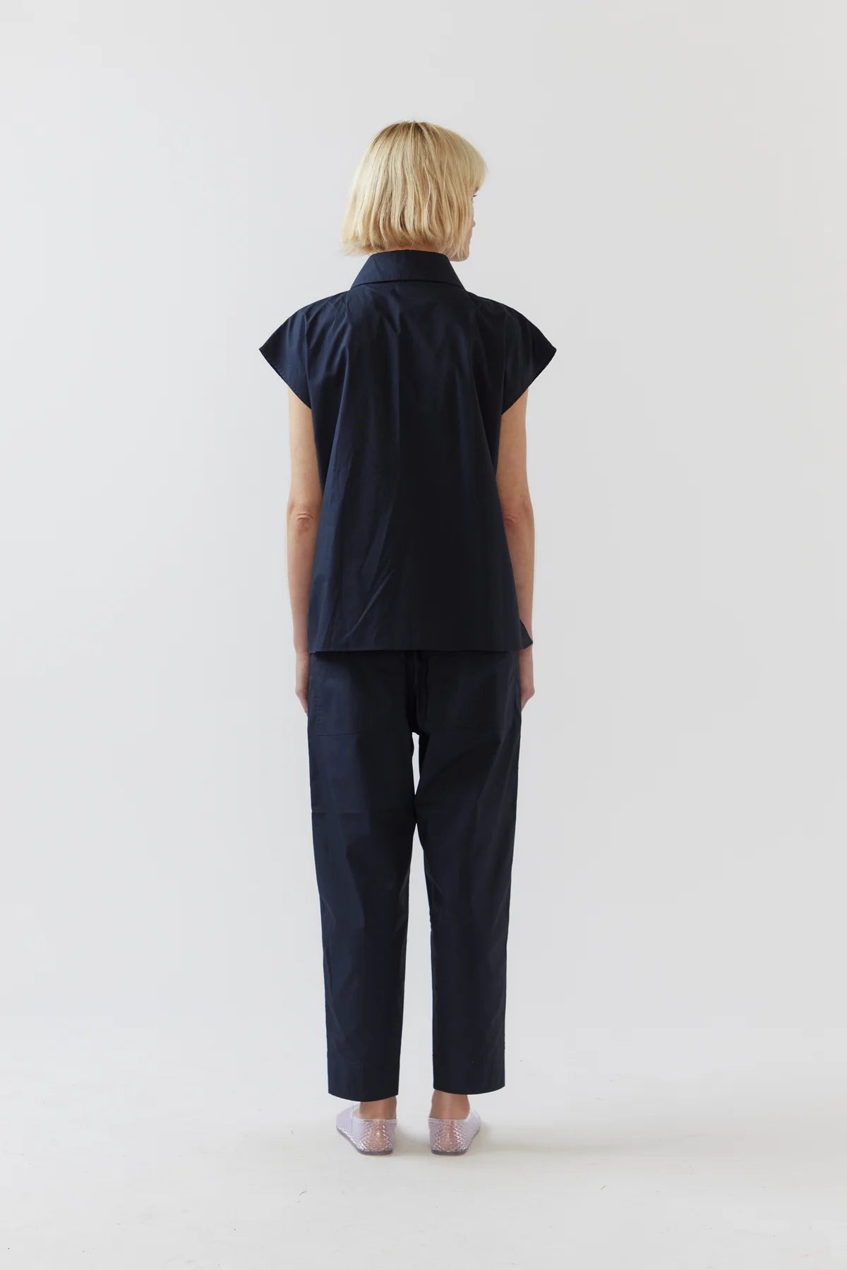 Georgie Pant Black Poplin