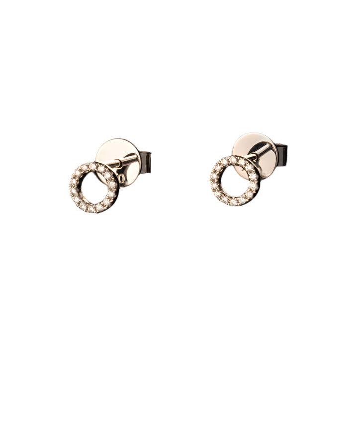 CONSTELLATE CORDELIA 18ct white gold diamond cirle stud earrings | Halcyon Atelier
