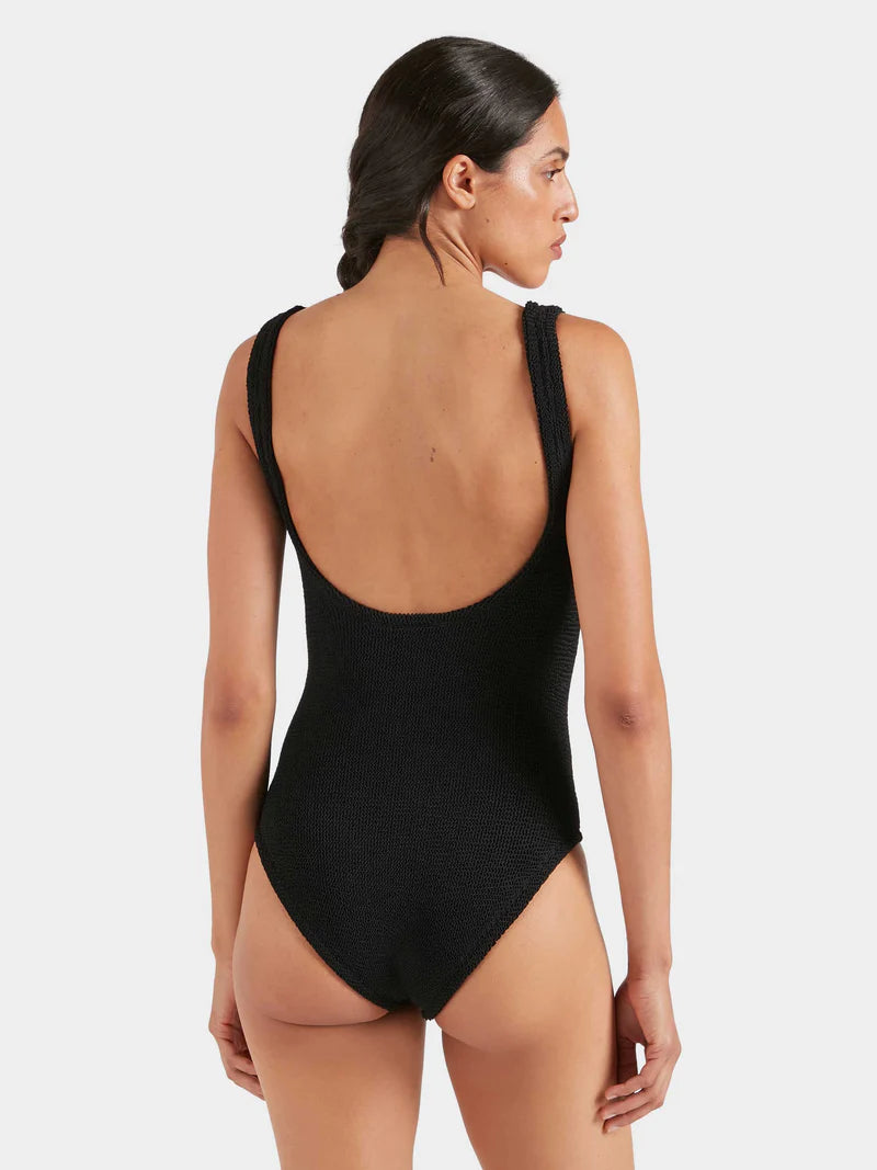 Coverage Celine Swimsuit With Tonal Hoops Black