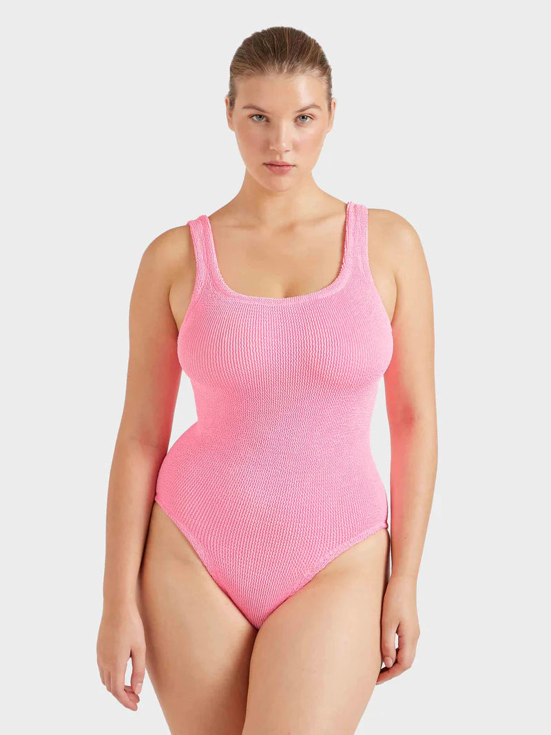 Coverage Square Neck Swimsuit Bubblegum