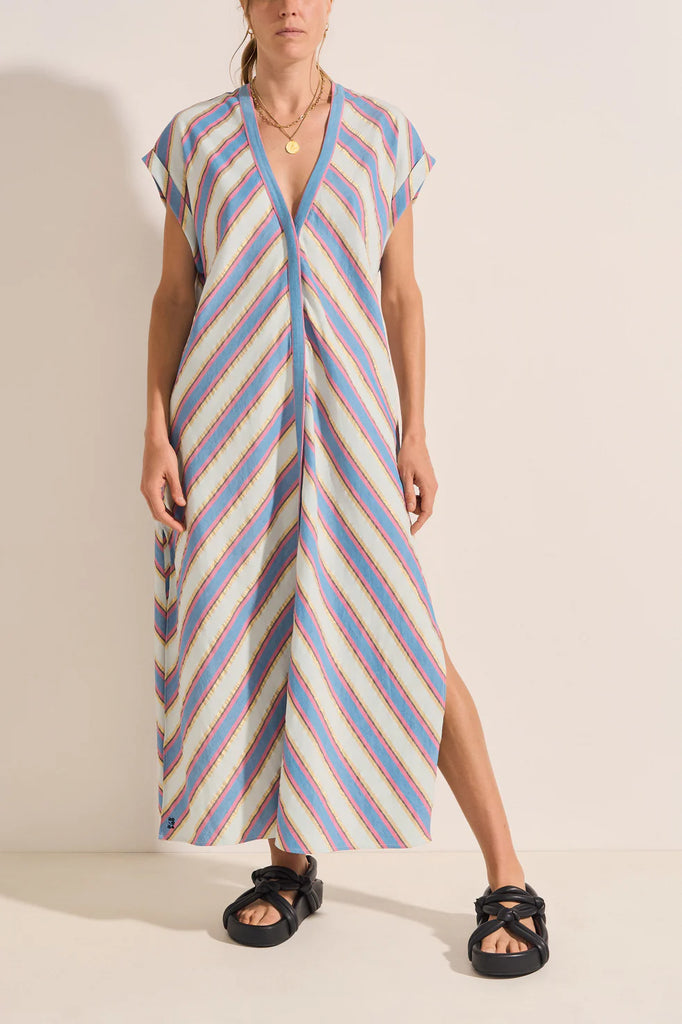 ILIO NEMA Cythera Mykonos Stripe Caftan | Halcyon Atelier