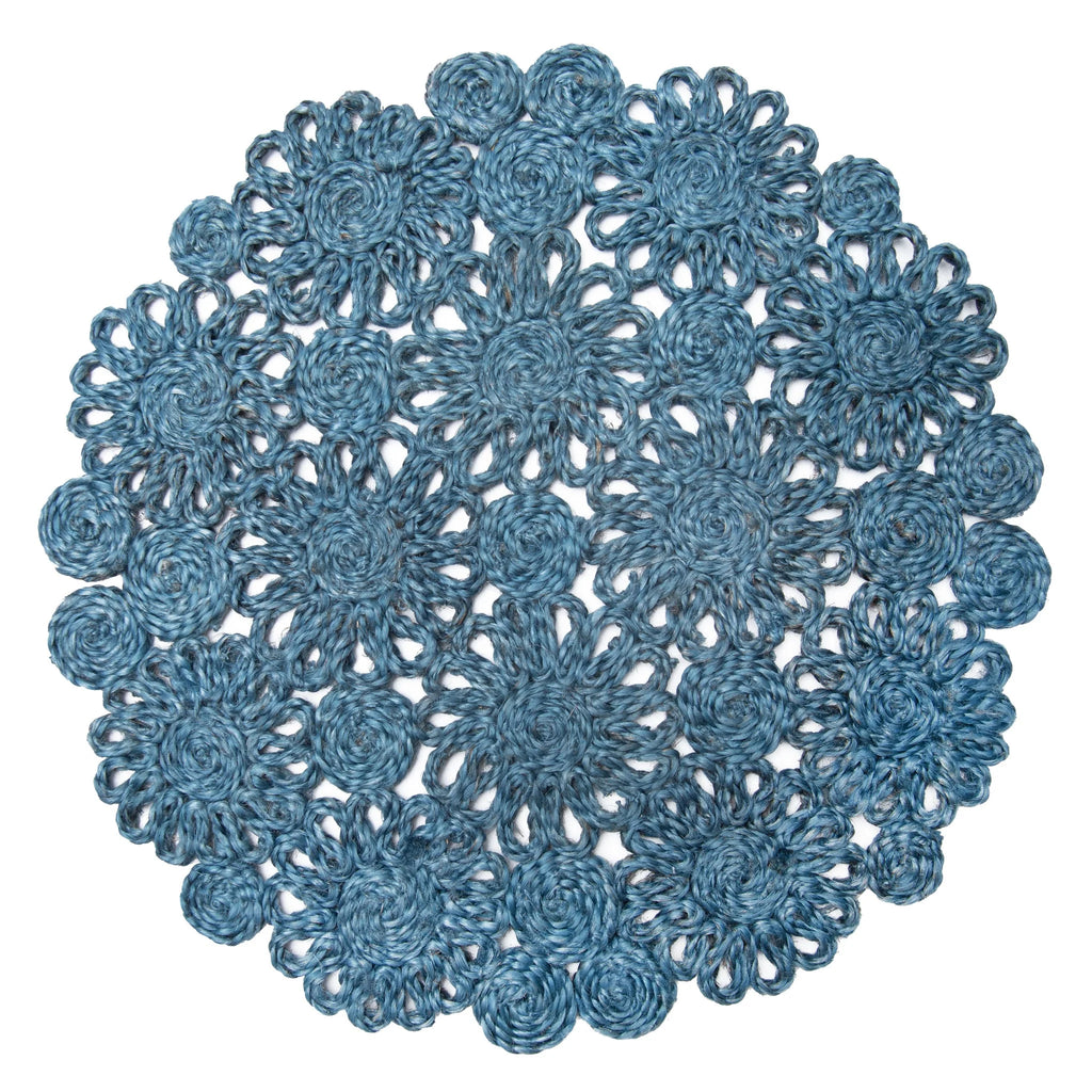 Daisy Jute Blue Jean Placemats Set of 4