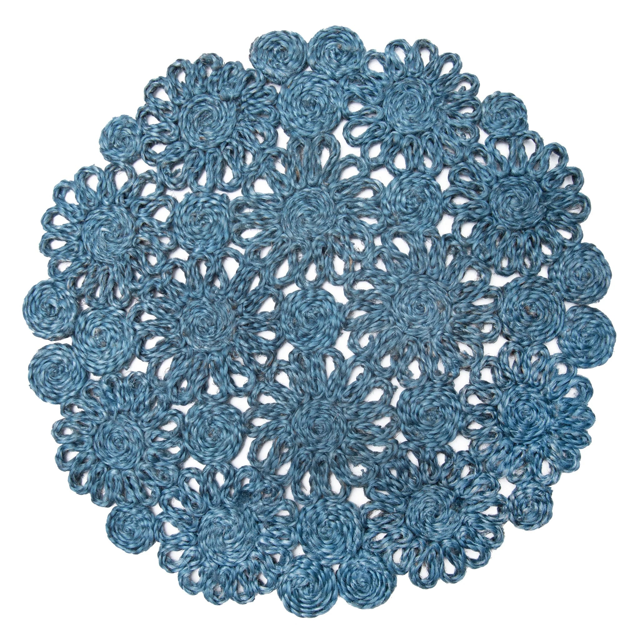 Daisy Jute Blue Jean Placemats Set of 4