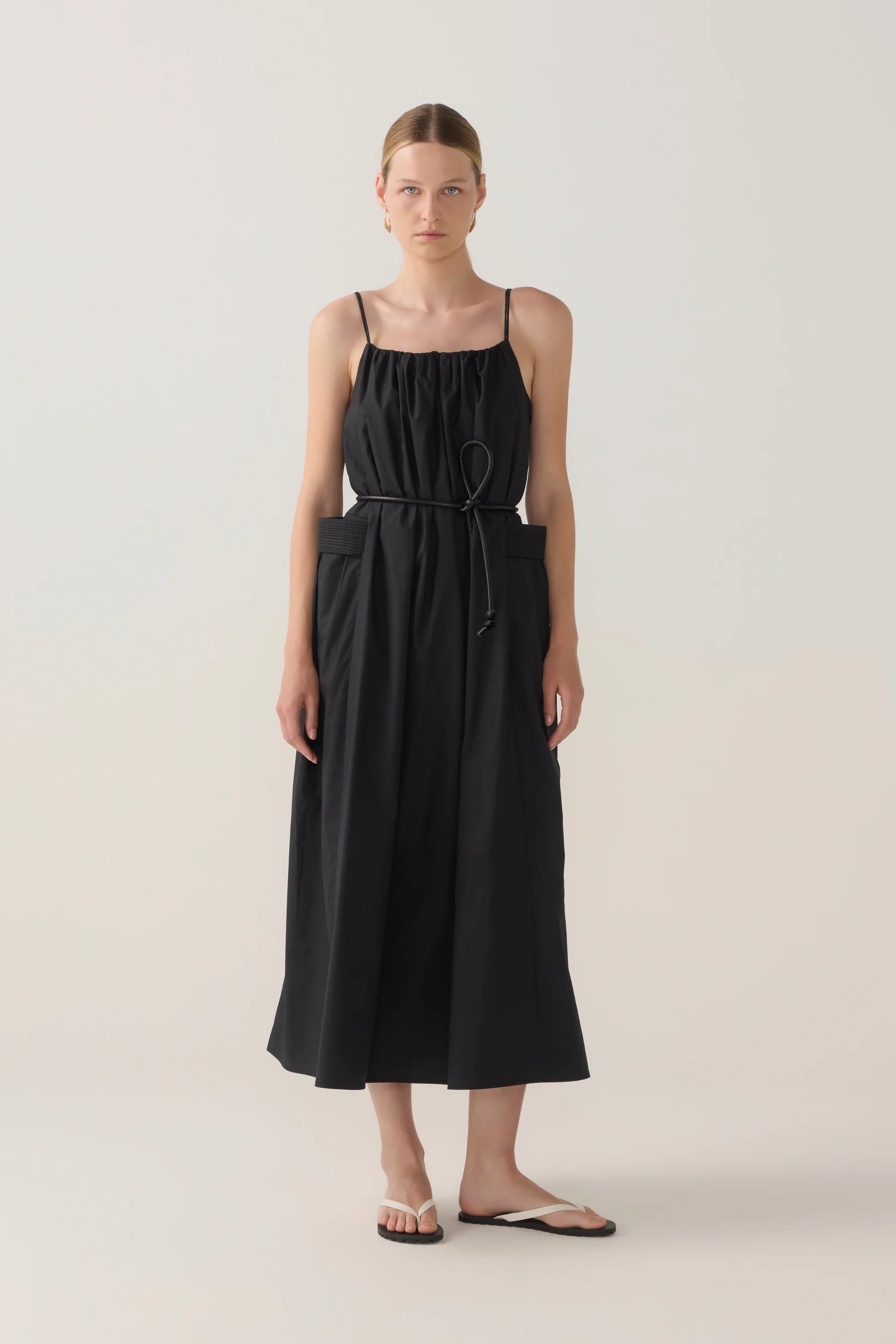 Delphine Dress Black Poplin