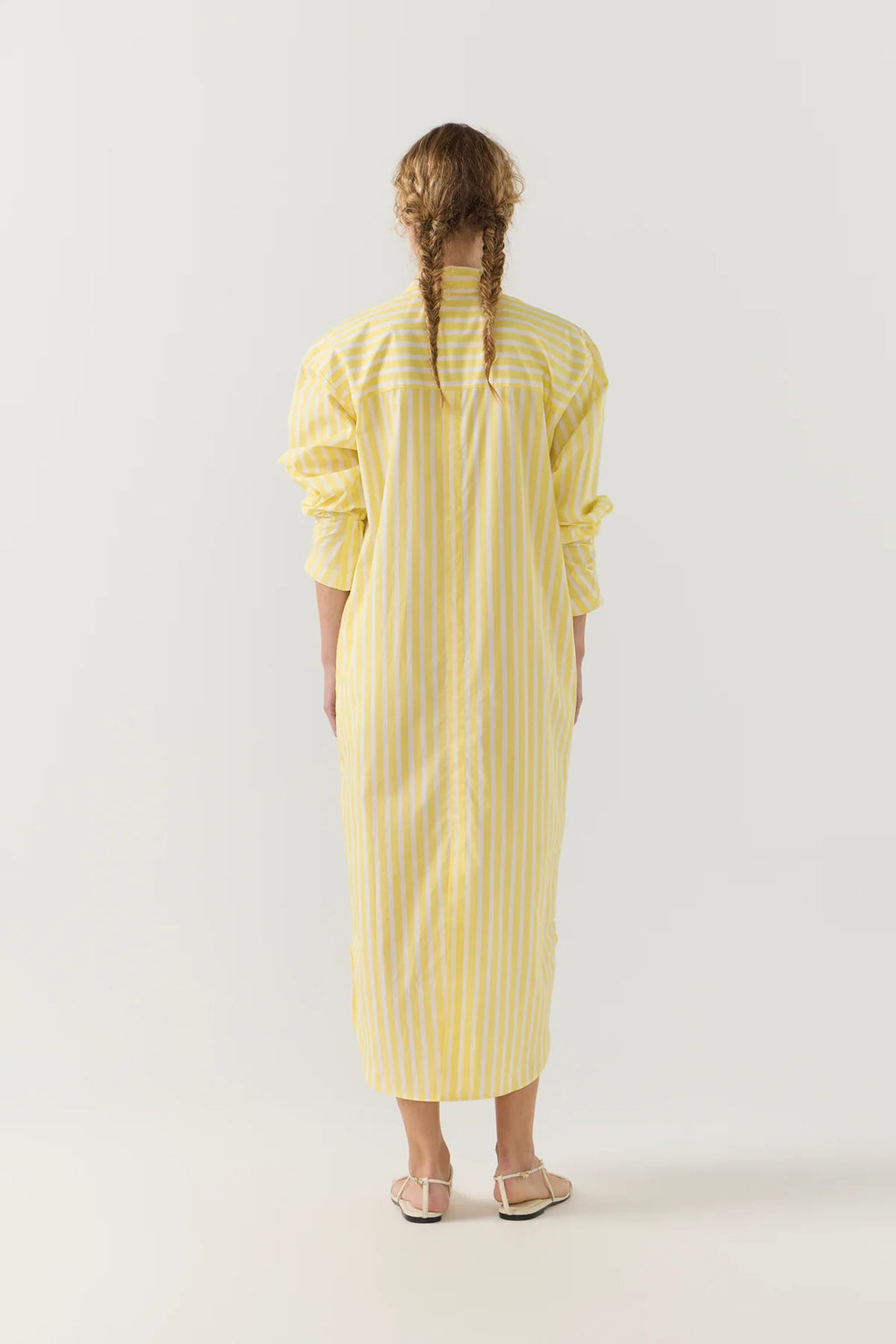 Dolly Dress Lemon Stripe Poplin