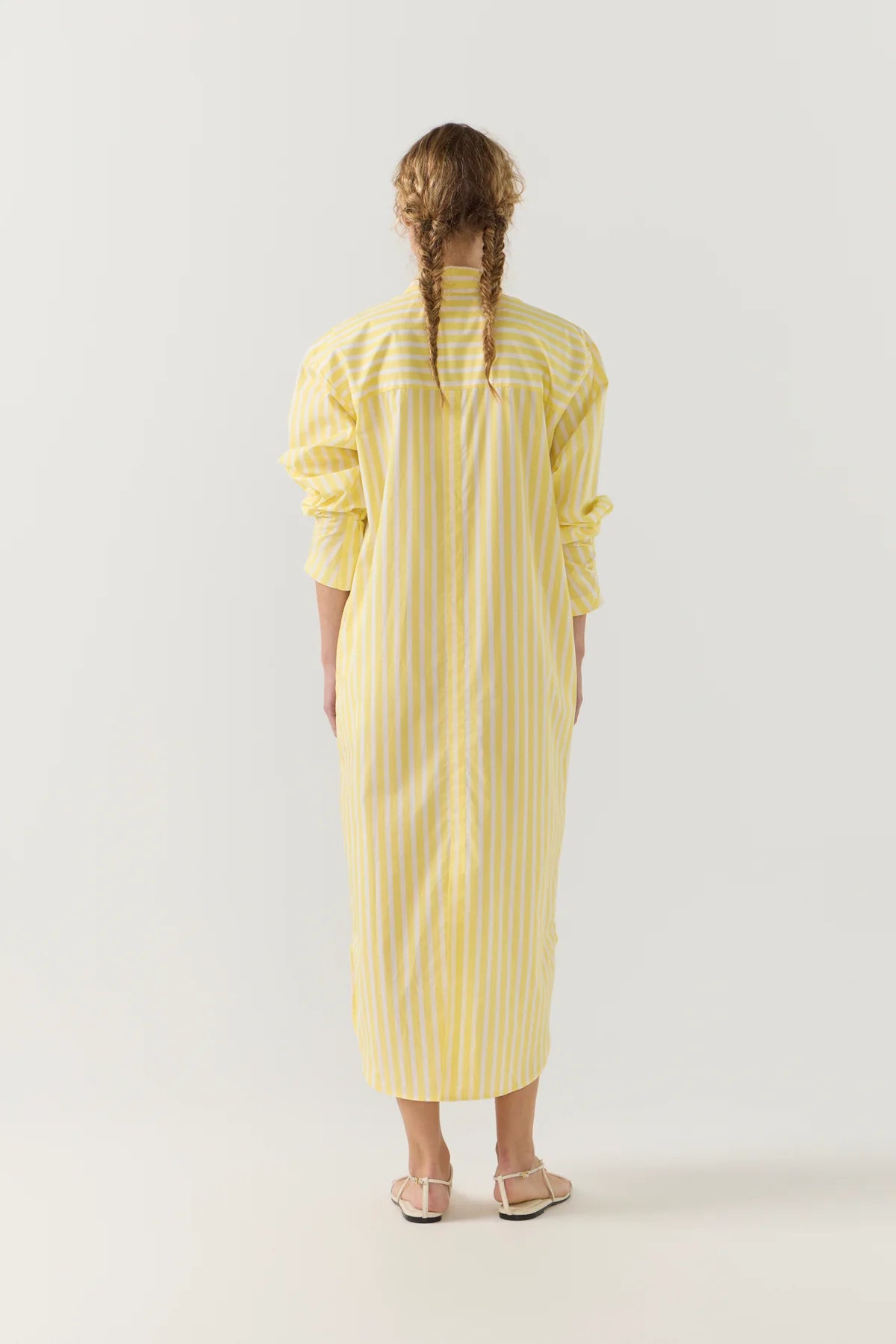 Dolly Dress Lemon Stripe Poplin