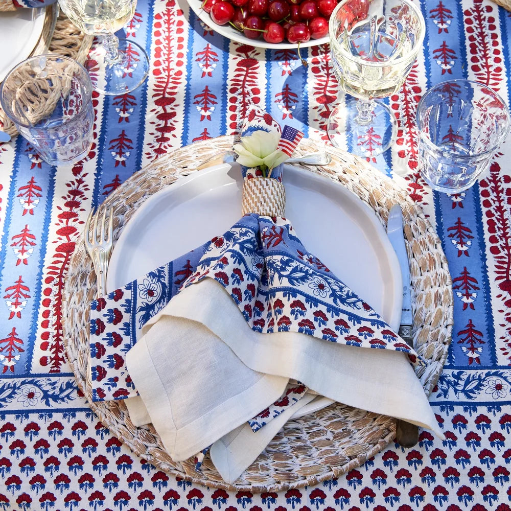 Avignon Napkins Red & Blue - Set of 6