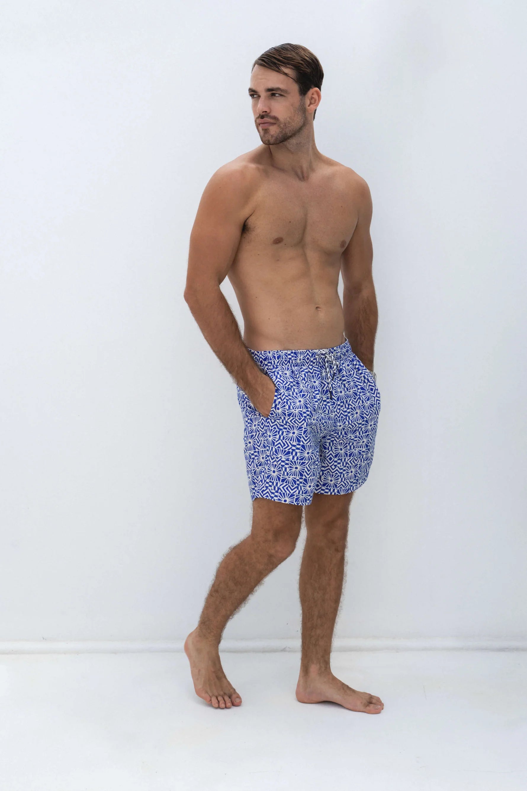 SHORE CLUB Mediterranean Sun Mens Swim Short | Halcyon House