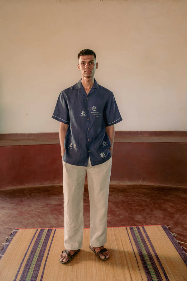 The Knot Theory Shirt in Blue Linen