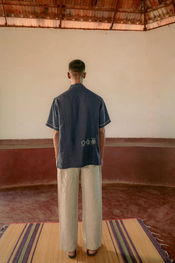 The Knot Theory Shirt in Blue Linen