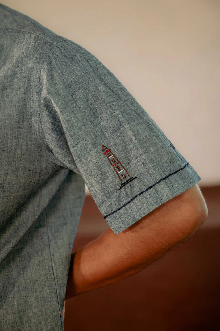 Blue Boats & Ships Coloured Shirt