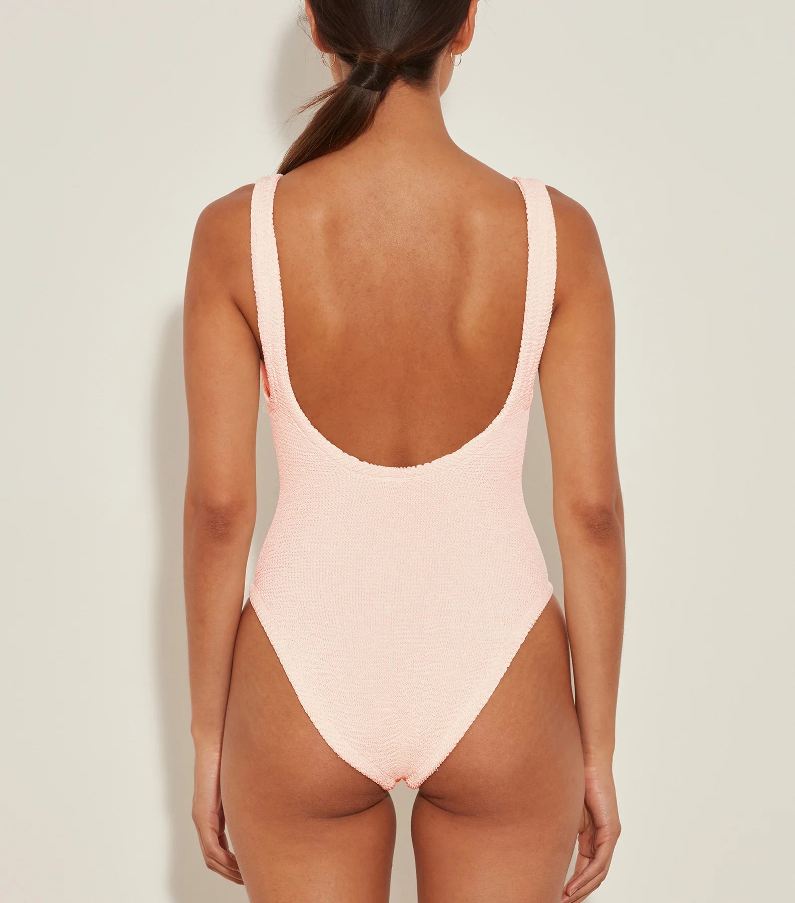 HUNZA G Domino Swim Crinkle Blush | Halcyon Atelier