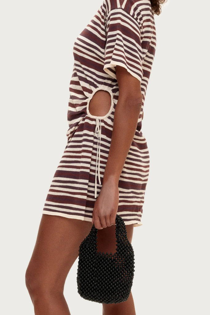 T-Shirt Knit Dress - Chocolate Stripe