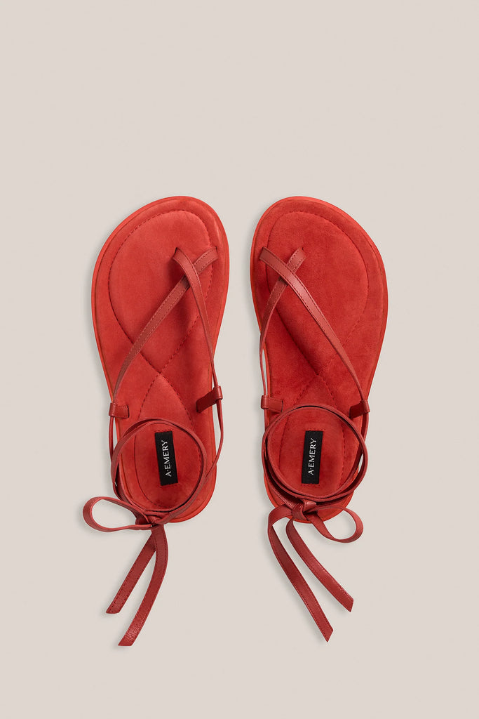 A.Emery The Elliot Sandal - Poppy Suede | Halcyon Atelier