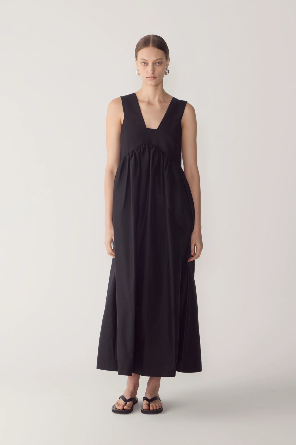 Ennie Dress Black Cotton Silk