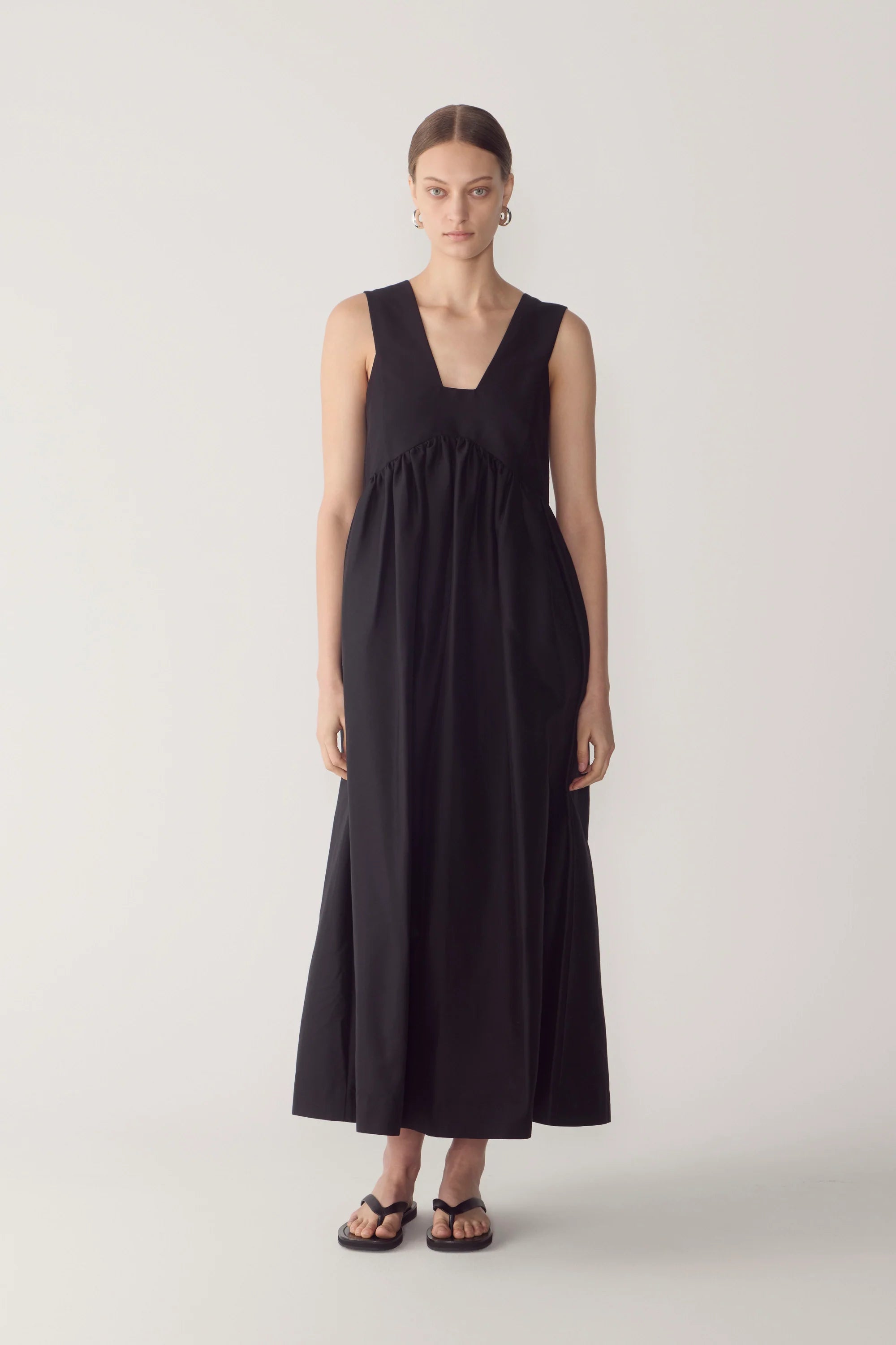 Ennie Dress Black Cotton Silk