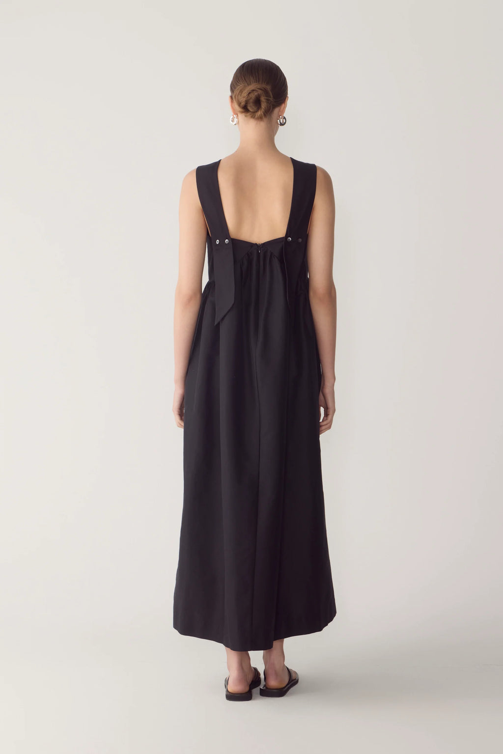 Ennie Dress Black Cotton Silk