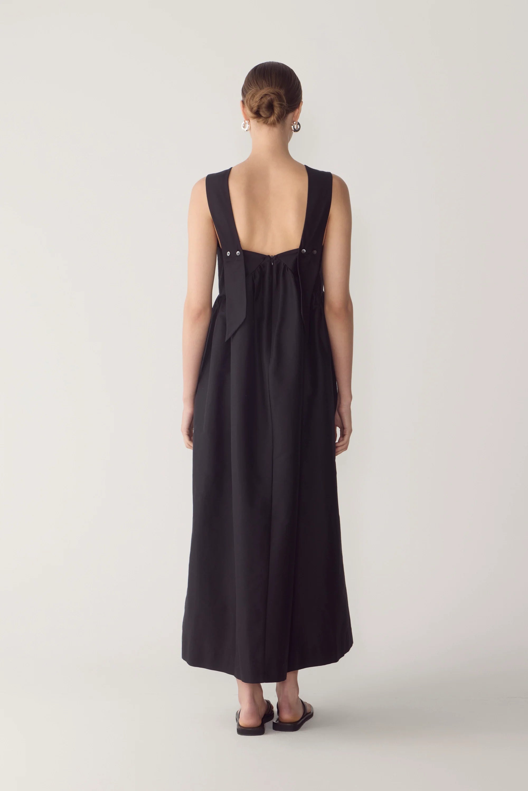 Ennie Dress Black Cotton Silk