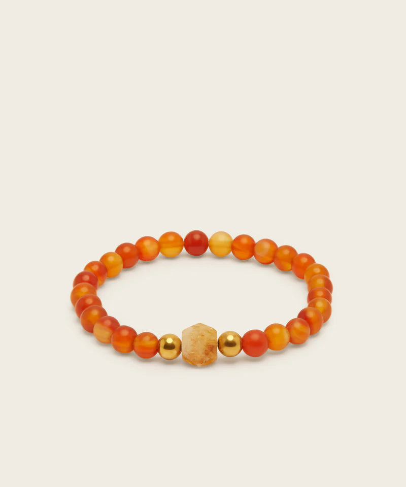 The Fire Horse Bracelet with Citrine & Carnelian