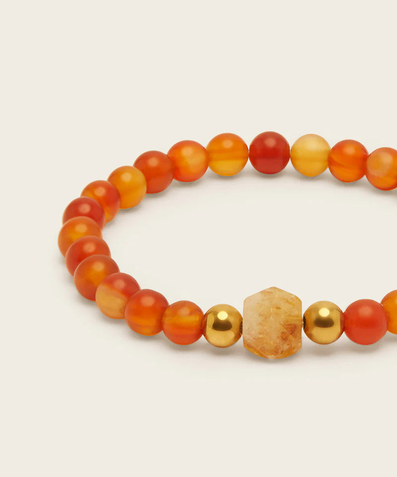 The Fire Horse Bracelet with Citrine & Carnelian