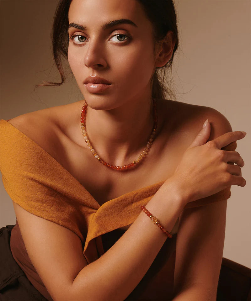 The Fire Horse Bracelet with Citrine & Carnelian