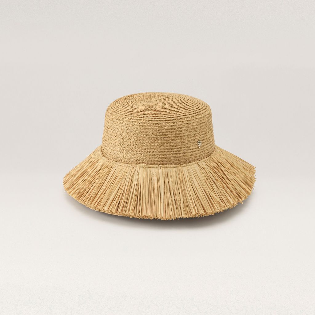 Tate Raffia Fringe Bucket Hat Natural