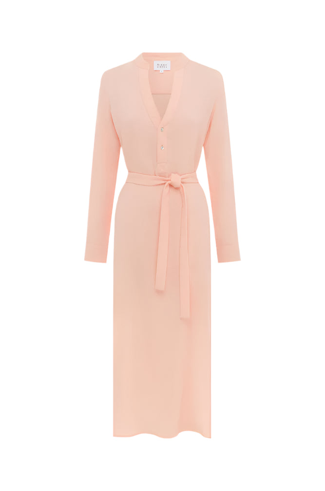 BIRD & KNOLL Freida Shirt Dress Sorbet Pink | Halcyon Atelier