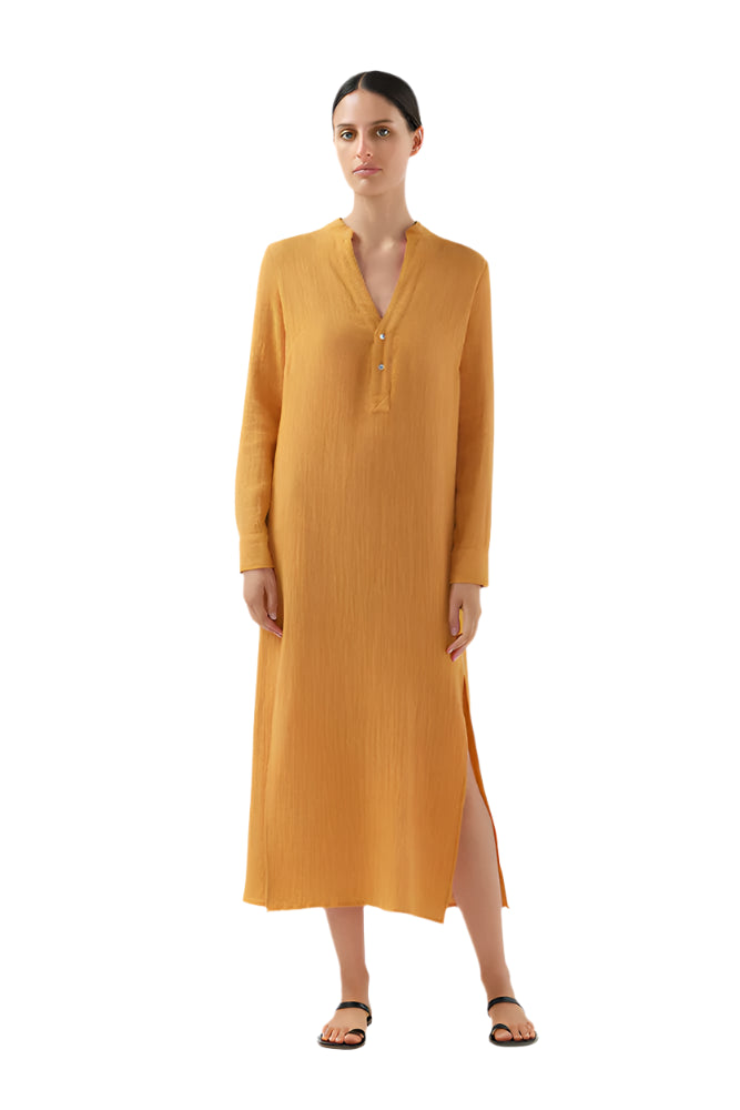 BIRD & KNOLL Freida Shirt Dress Tuscan Sun | Halcyon Atelier