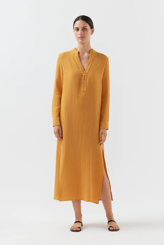 BIRD & KNOLL Freida Shirt Dress Tuscan Sun | Halcyon Atelier