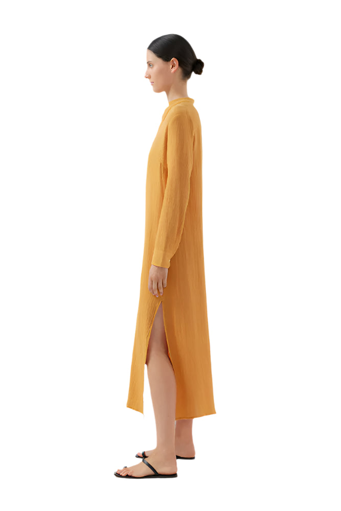BIRD & KNOLL Freida Shirt Dress Tuscan Sun | Halcyon Atelier
